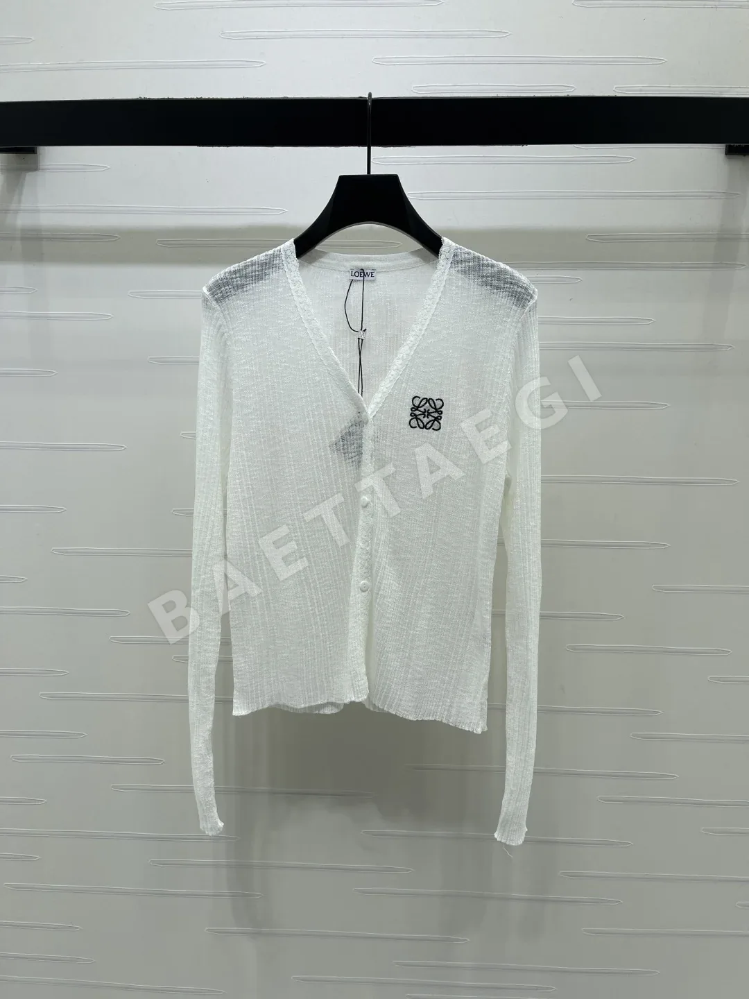 로에베 세로 리브 V넥 울 가디건 상세 이미지 3
