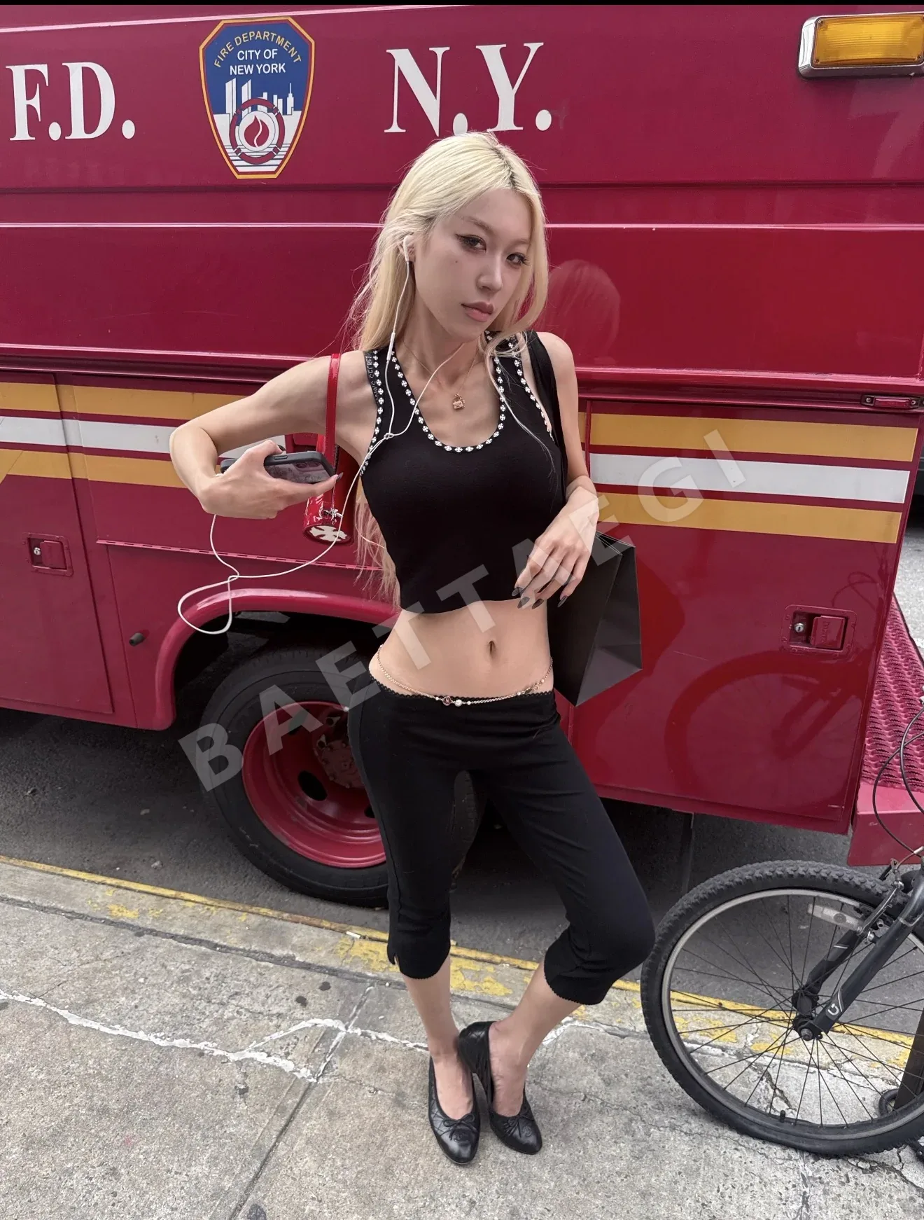 크롬하츠 크로스 자카드 크롭 니트 반팔 상세 이미지 8