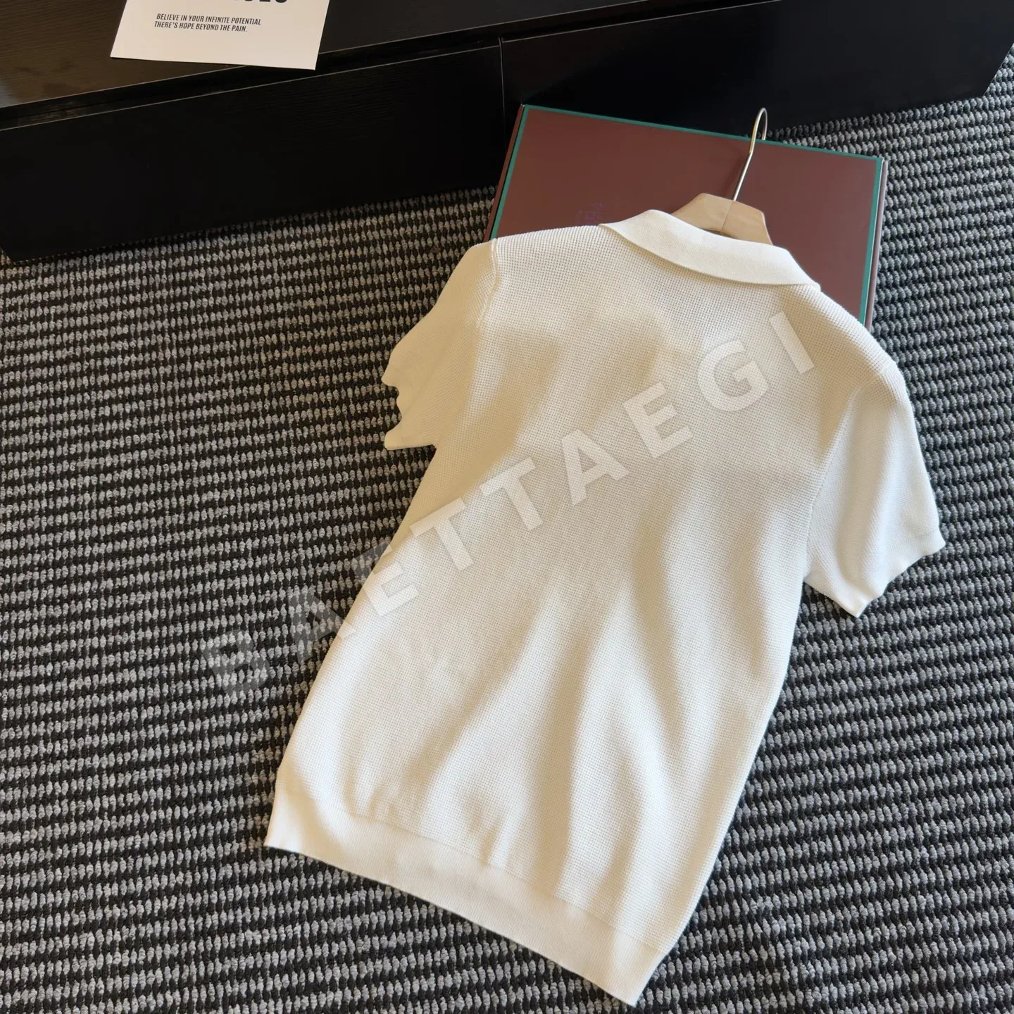 브루넬로쿠치넬리 와플 니트 반팔 폴로셔츠 상세 이미지 6