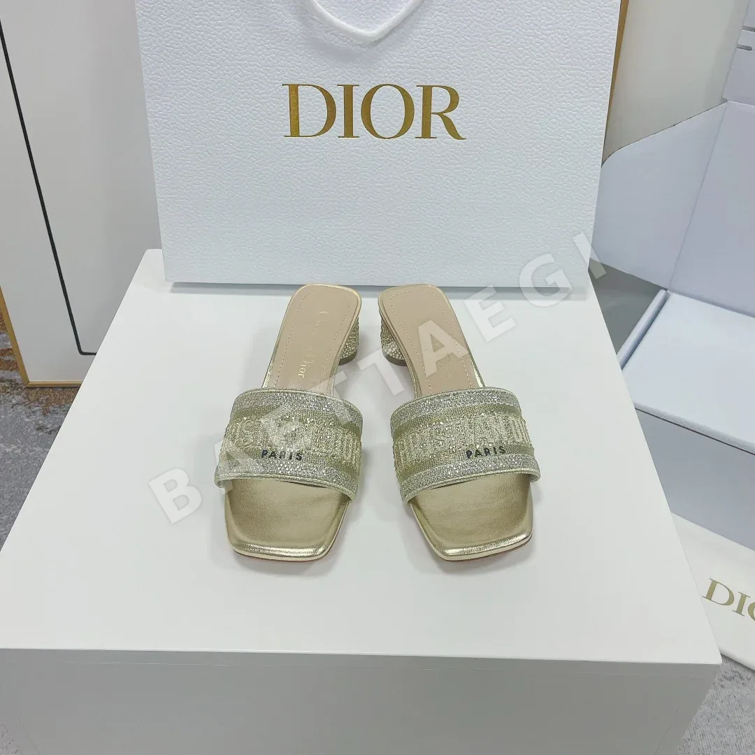 디올 자수 코튼 슬리퍼 105158
