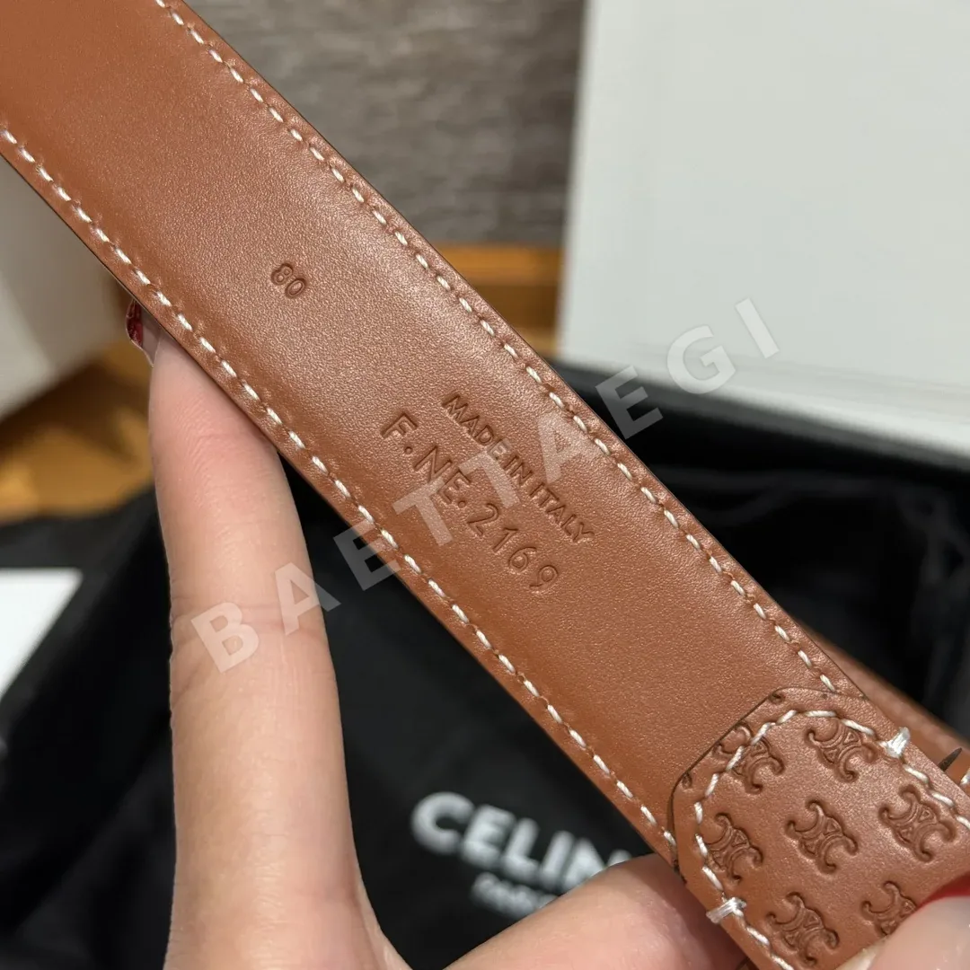 셀린느 트리옹 가죽 미디엄 25mm 벨트 상세 이미지 8