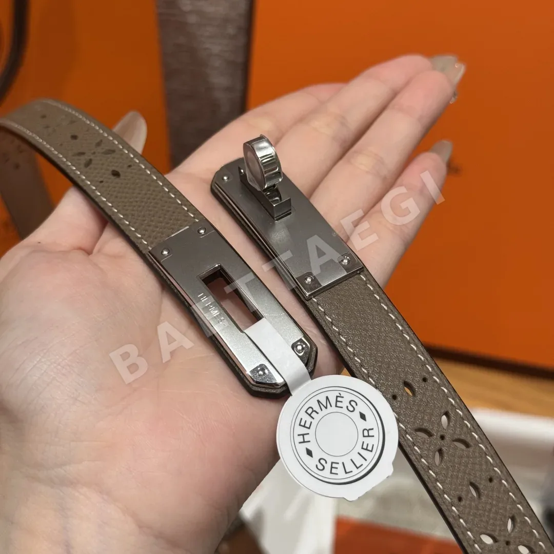 에르메스 켈리 버클 중공 18mm 가죽 벨트 상세 이미지 7