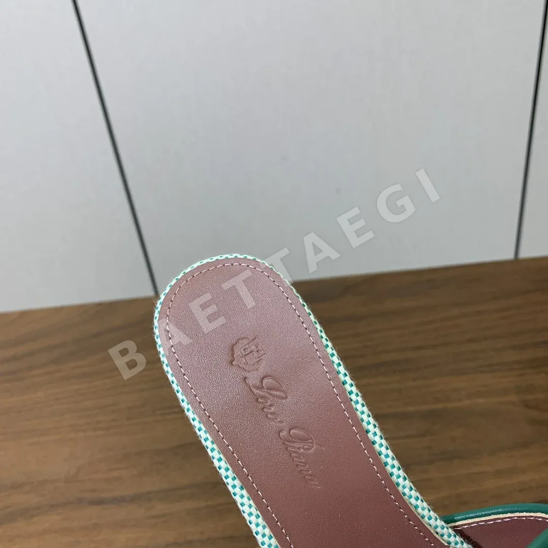 로로피아나 컬러 블록 미드힐 뮬 샌들 상세 이미지 8