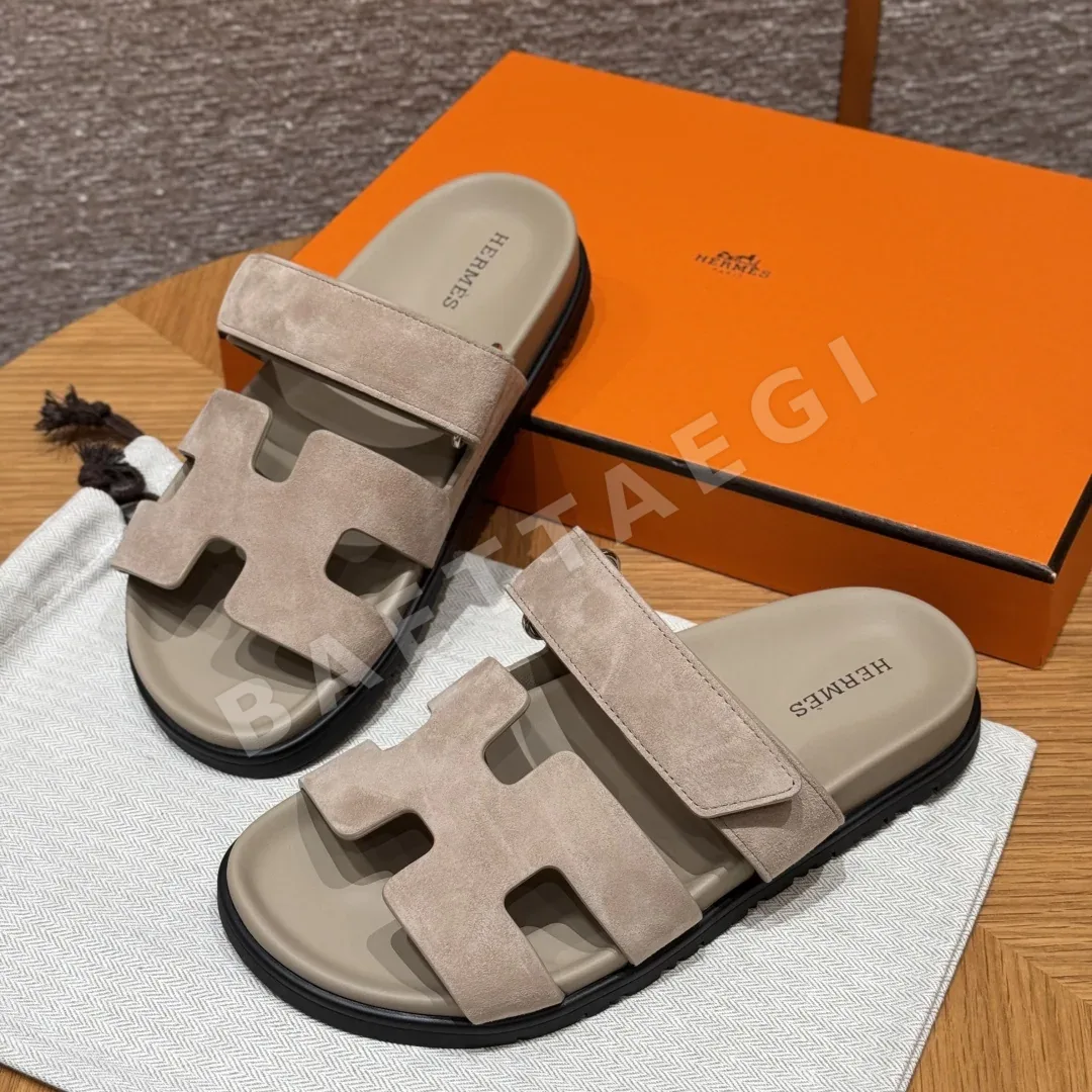 에르메스 시프레 샌들 클레이베이지 샤모아 가죽 상세 이미지 6