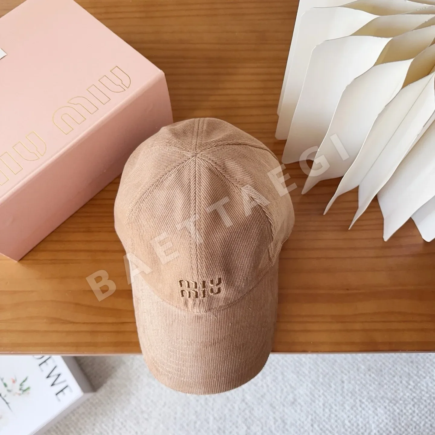 미우미우 코듀로이 베이스볼 캡 81345