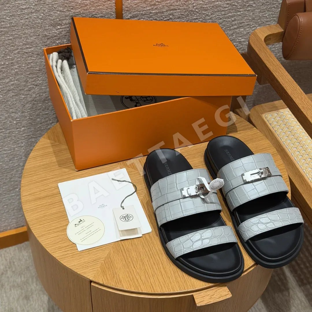 에르메스 샌들 크리스탈 그레이 악어가죽 상세 이미지 9