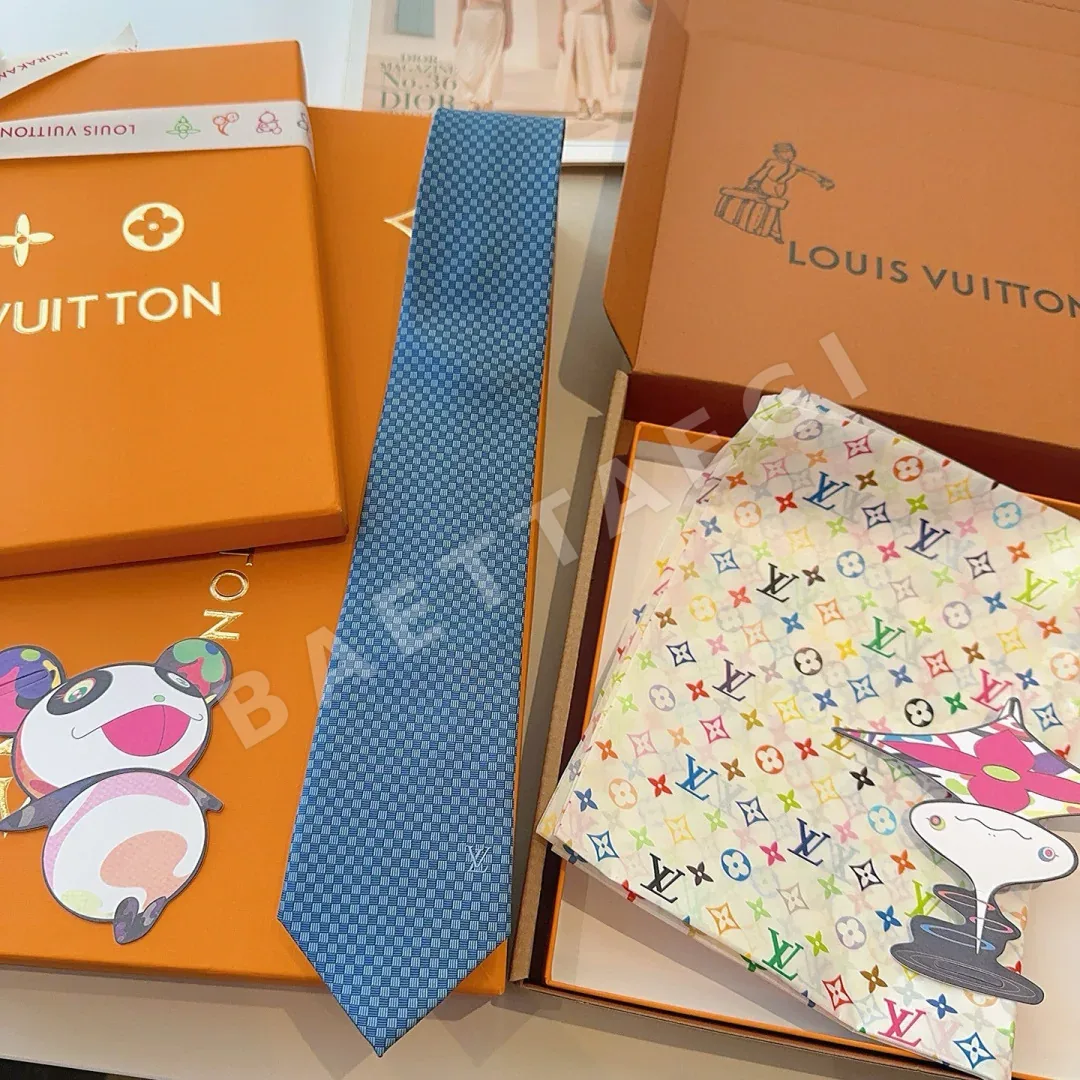 루이비통 체커보드 실크 넥타이 상세 이미지 7