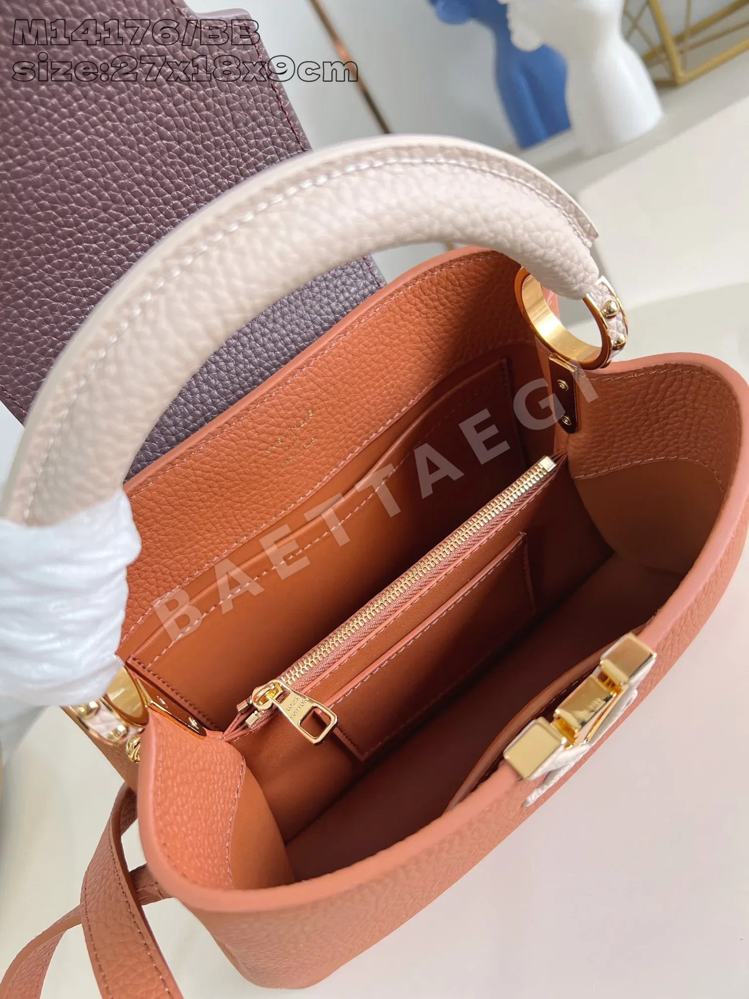 루이비통 카푸신 스몰 브라운 핸드백 숄더백 M14176 상세 이미지 8