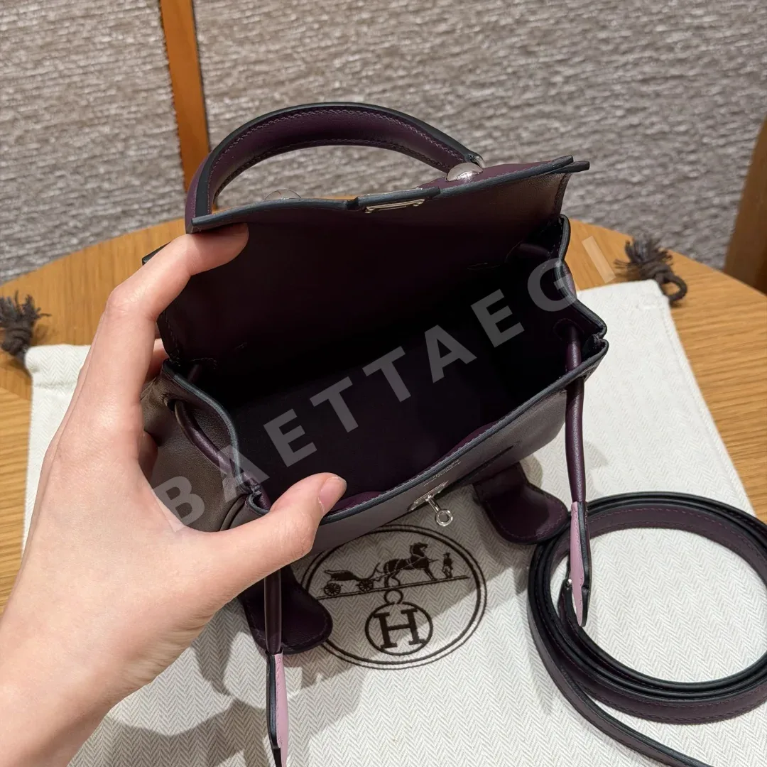 에르메스 켈리 돌백 퍼플 실버 하드웨어 가방 상세 이미지 6