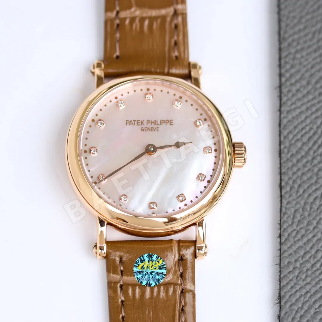 파텍필립 프리미엄 워치 다이아 자동 초박형 레더스트랩 화이트 다이얼 여성용 레플리카 44192 Patek Philippe 상세 이미지 2