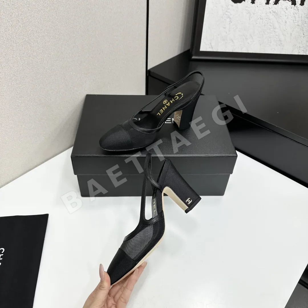 샤넬 클래식 오픈토 슬링백 샌들 상세 이미지 3