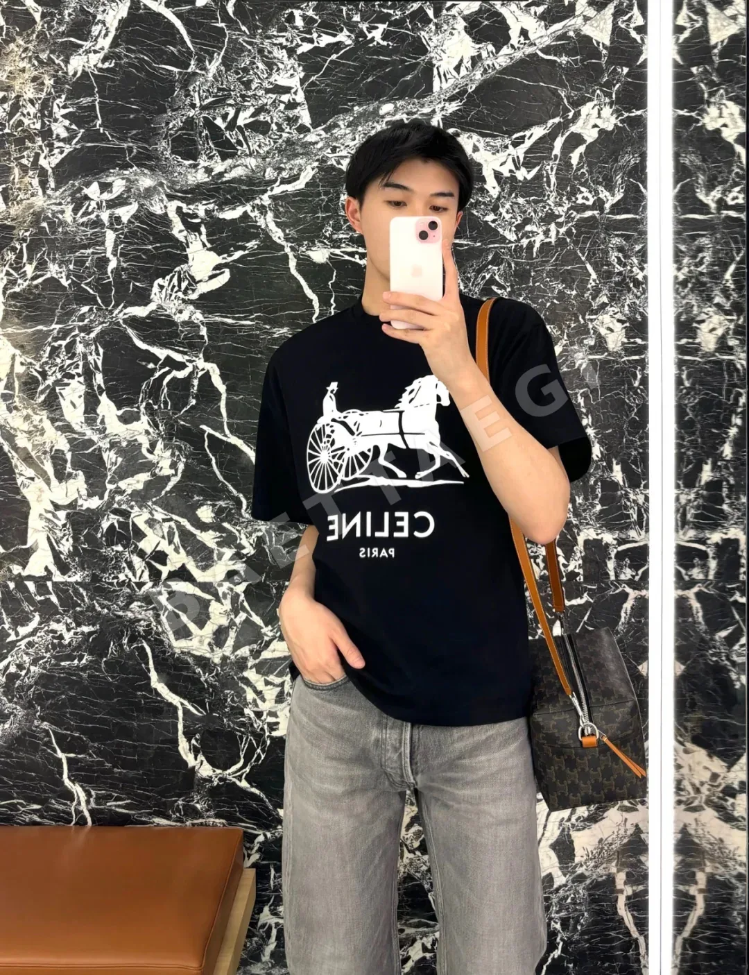 셀린느 마차 무늬 크루넥 반팔 셔츠 상세 이미지 7