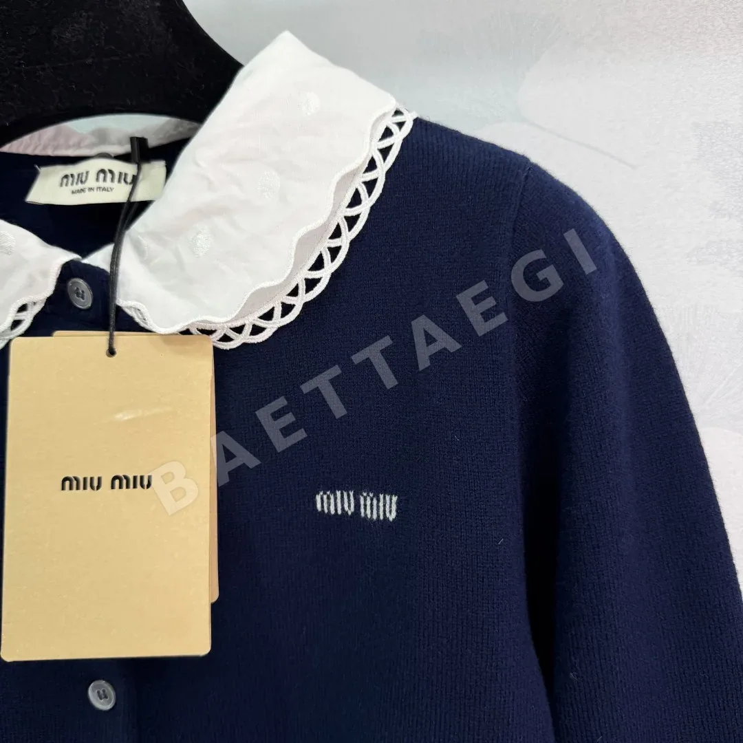미우미우 피터팬 카라 니트 가디건 상세 이미지 4