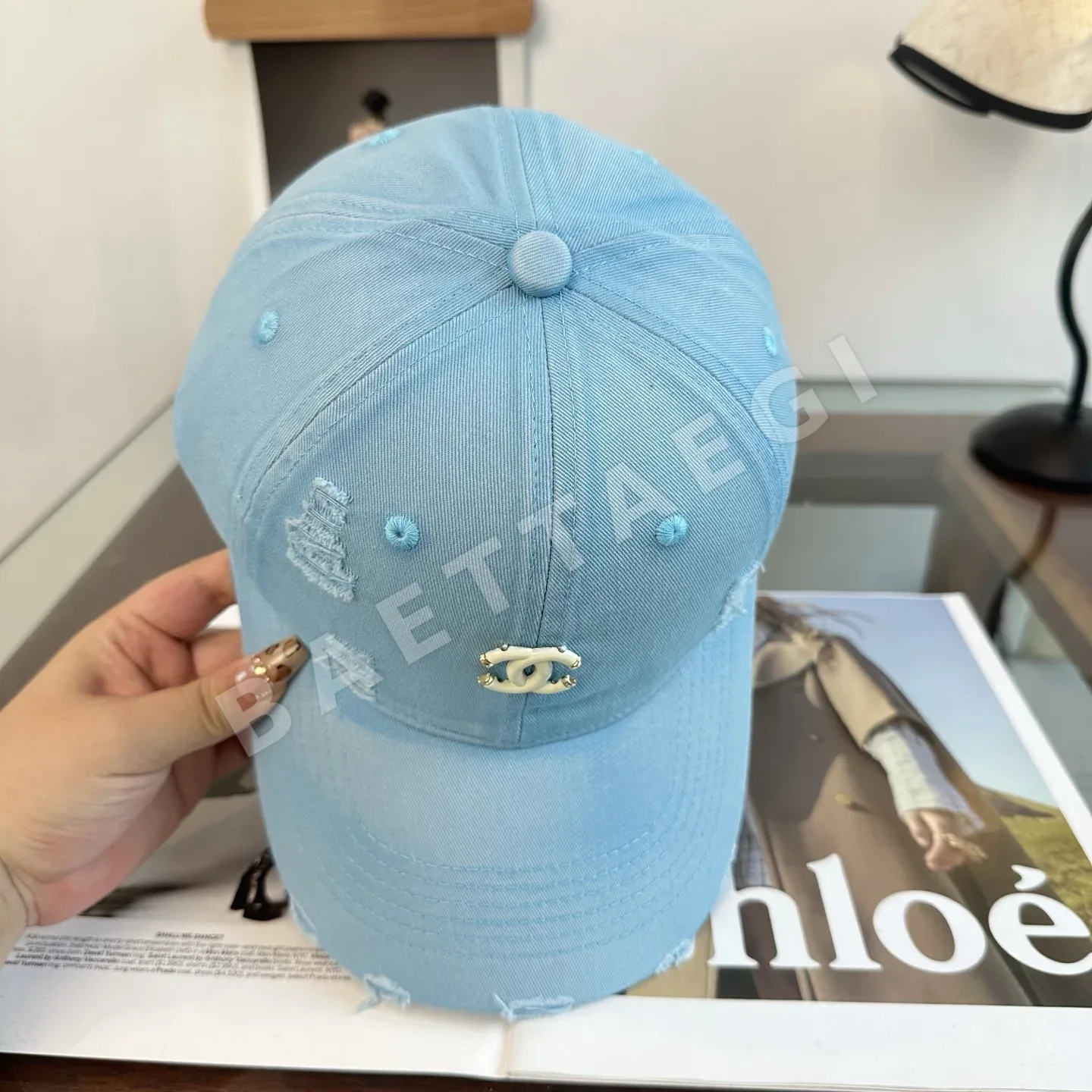샤넬 미니 패턴 베이스볼 모자 상세 이미지 6