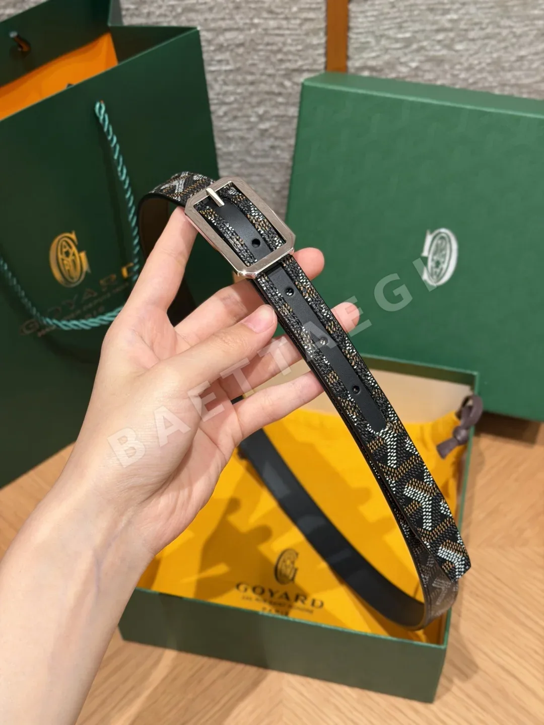 고야드 JD280 프레가트 모노그램 가죽 벨트 상세 이미지 4