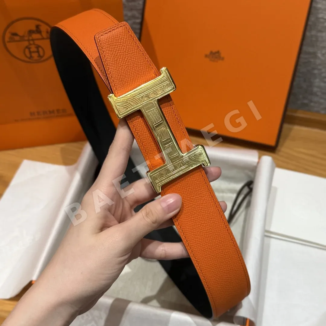 에르메스 홈 투아렉 버클 양면 가죽 벨트 상세 이미지 5