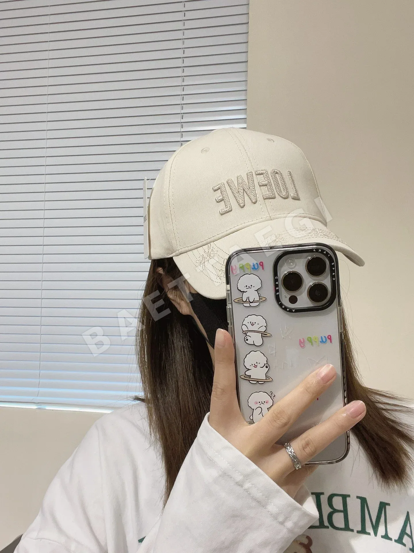 로에베 자수 로고 캡 78887