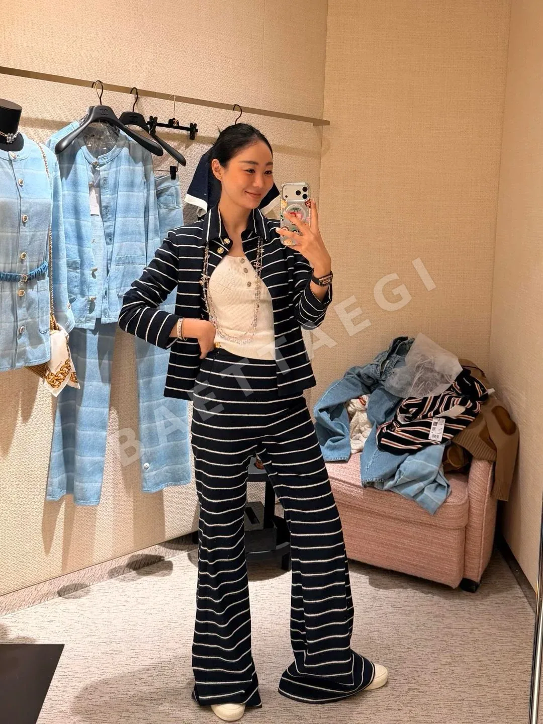 샤넬 26C 컬러풀 크리스탈 스웨터 체인 목걸이 상세 이미지 6