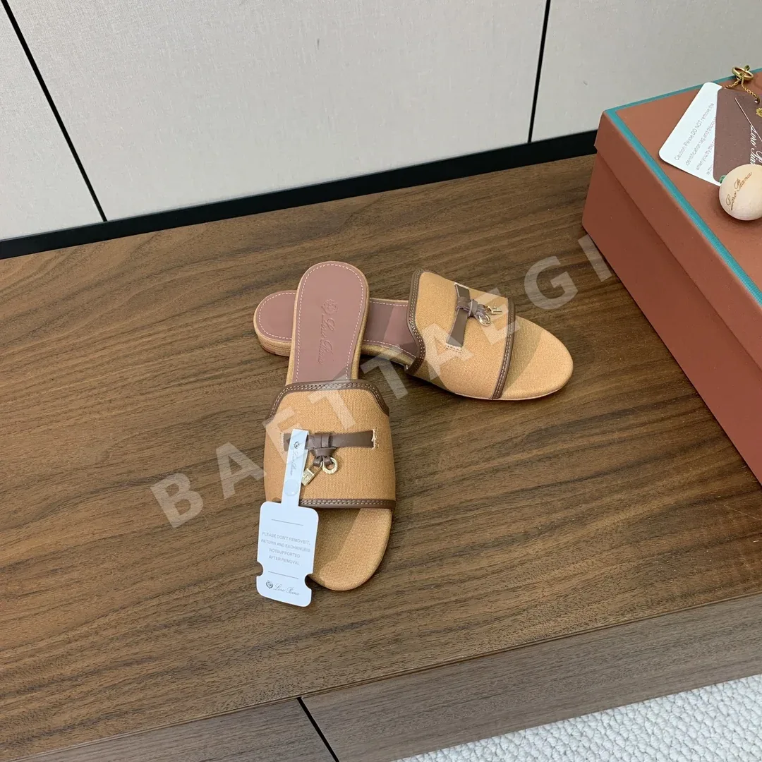 로로피아나 컬러 블록 플랫 샌들 상세 이미지 4