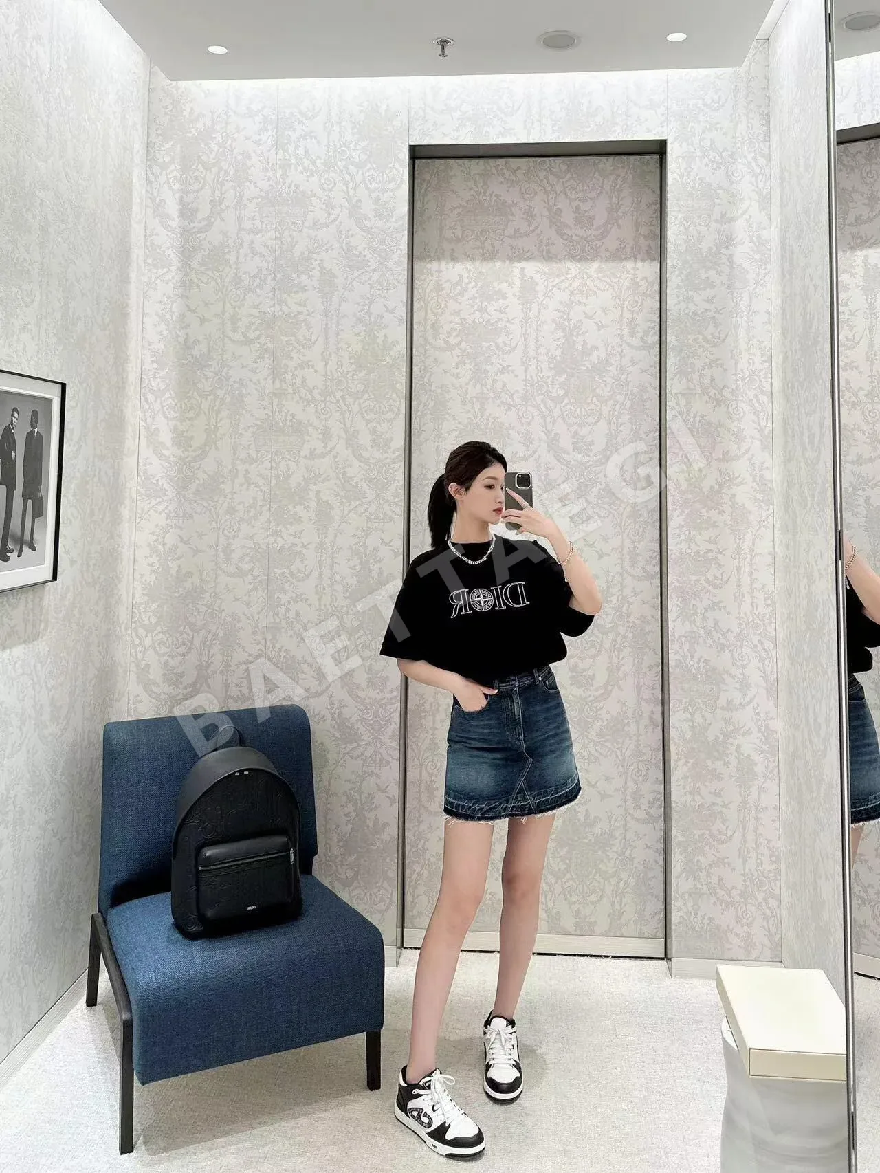 스톤아일랜드 로고 자수 크루넥 반팔 티셔츠 상세 이미지 8