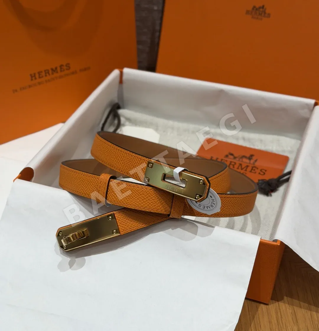에르메스 켈리 팔라듐 버클 헌터 가죽 벨트 177665