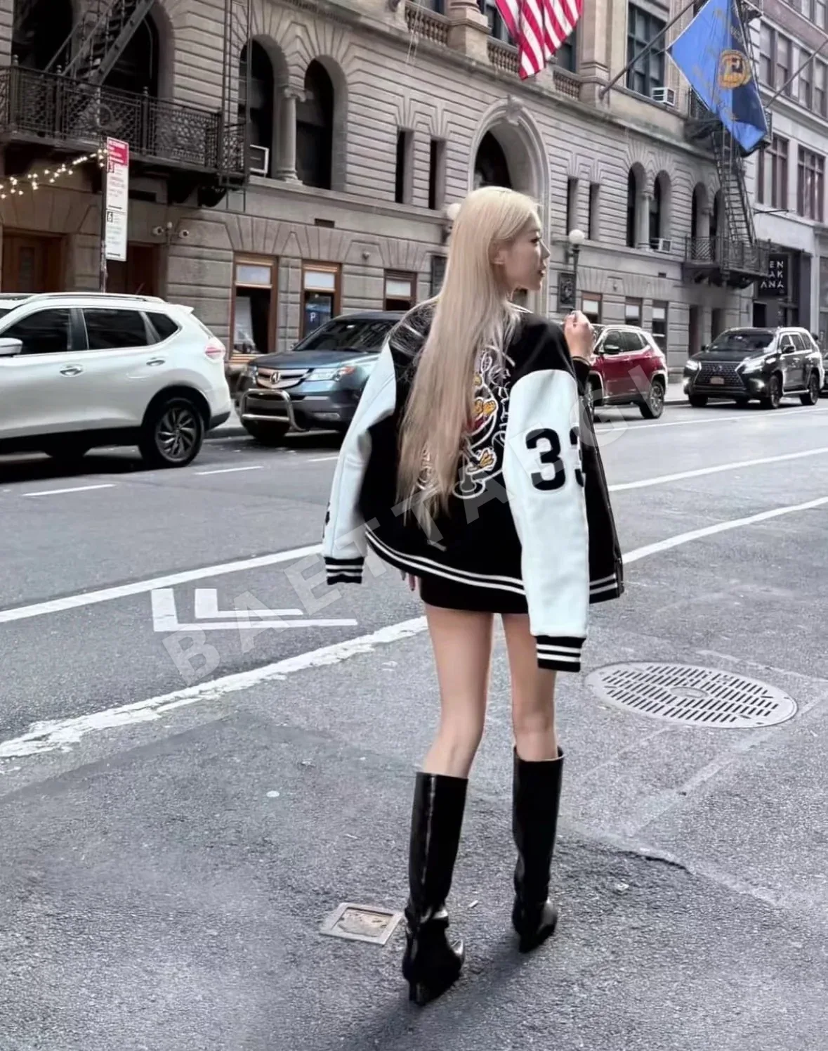 크롬하츠 레더 자수 베이스볼 남성 자켓 상세 이미지 3