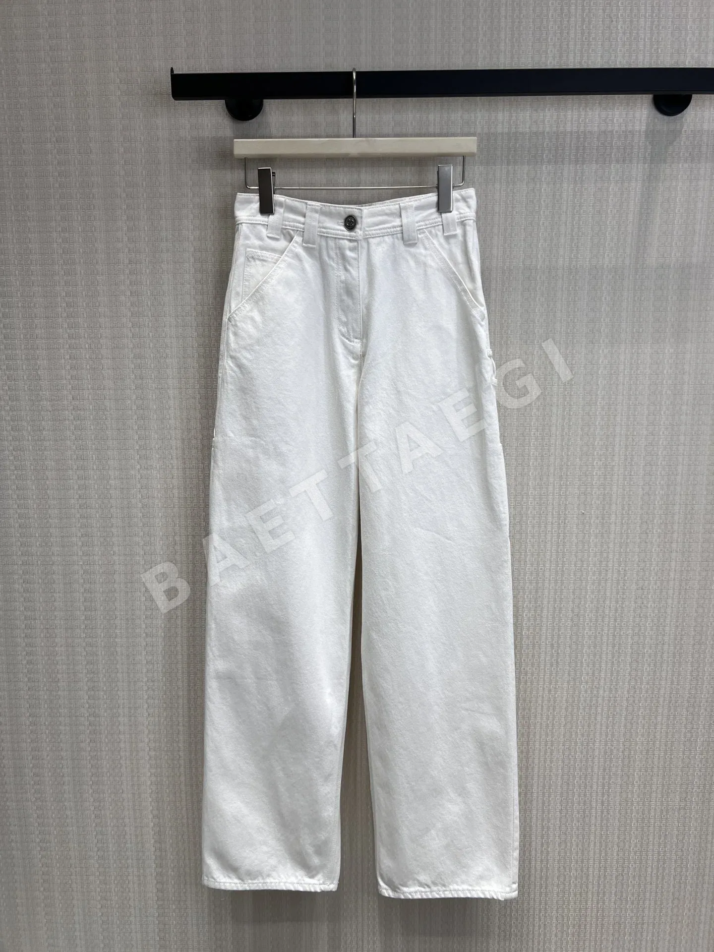 샤넬 더블 C 링 버클 와이드 레그 데님 바지 상세 이미지 1