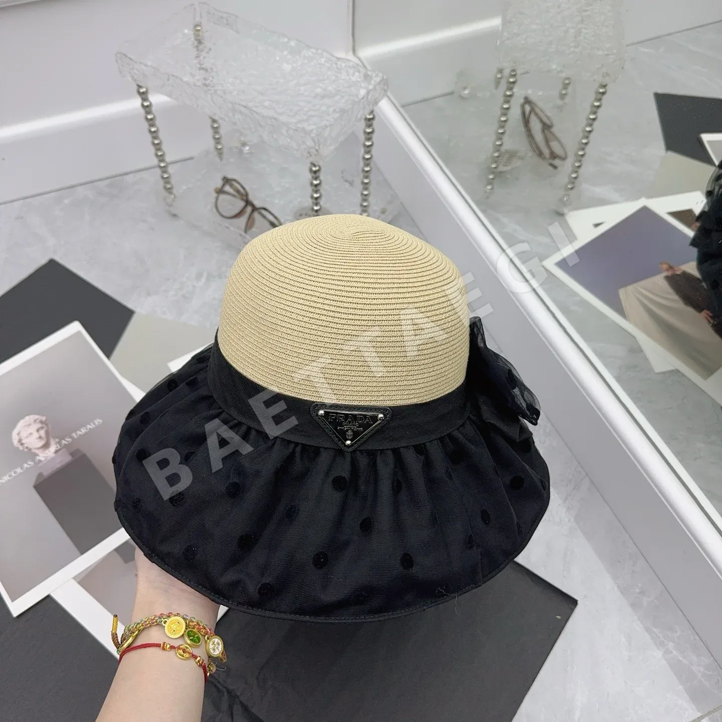 프라다 밀짚 모자 상세 이미지 2