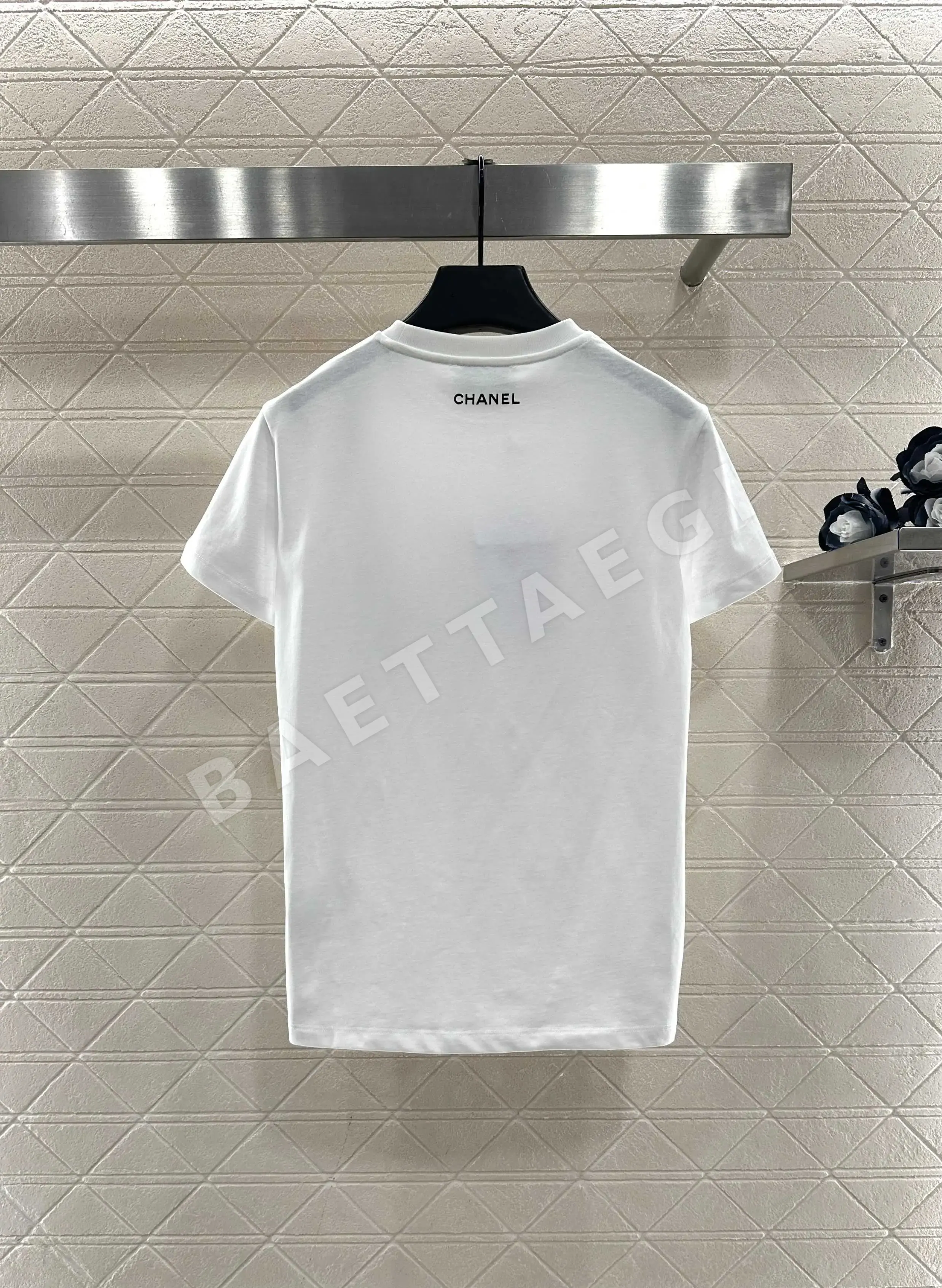 샤넬 까멜리아 코튼 카라 반팔 티셔츠 6055 상세 이미지 8