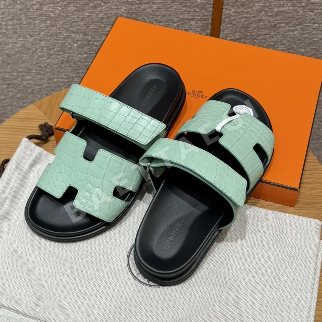 에르메스 시프레 샌들 민트그린 앨리게이터 상세 이미지 3
