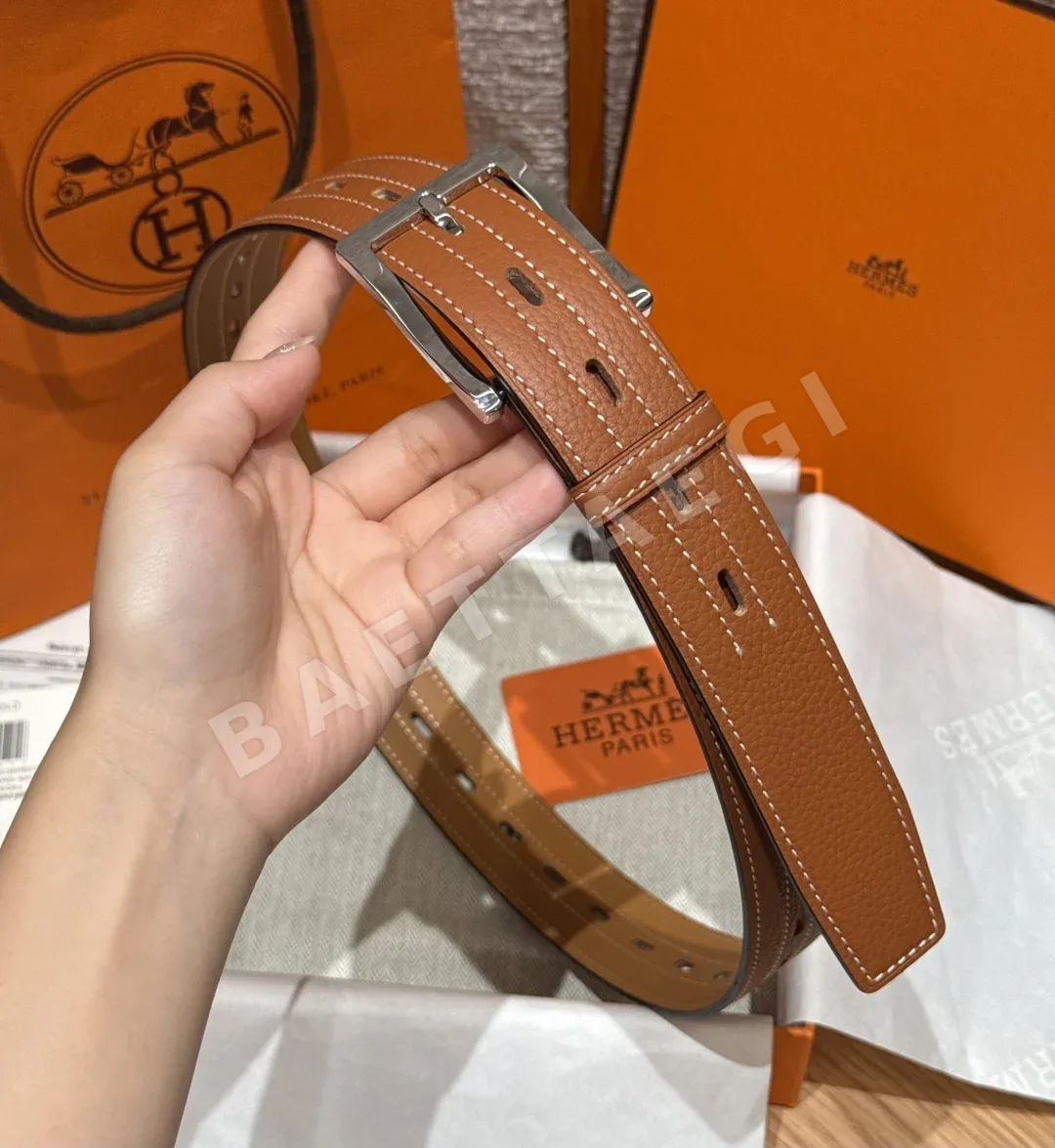 에르메스 H 버클 카프스킨 벨트 상세 이미지 4