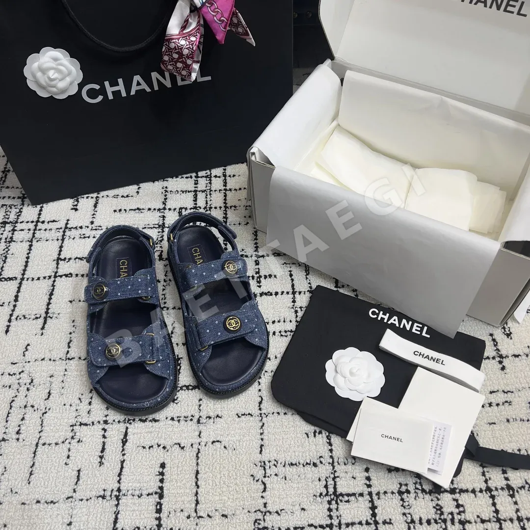 샤넬 더블 C 벨크로 비치슈즈 94925