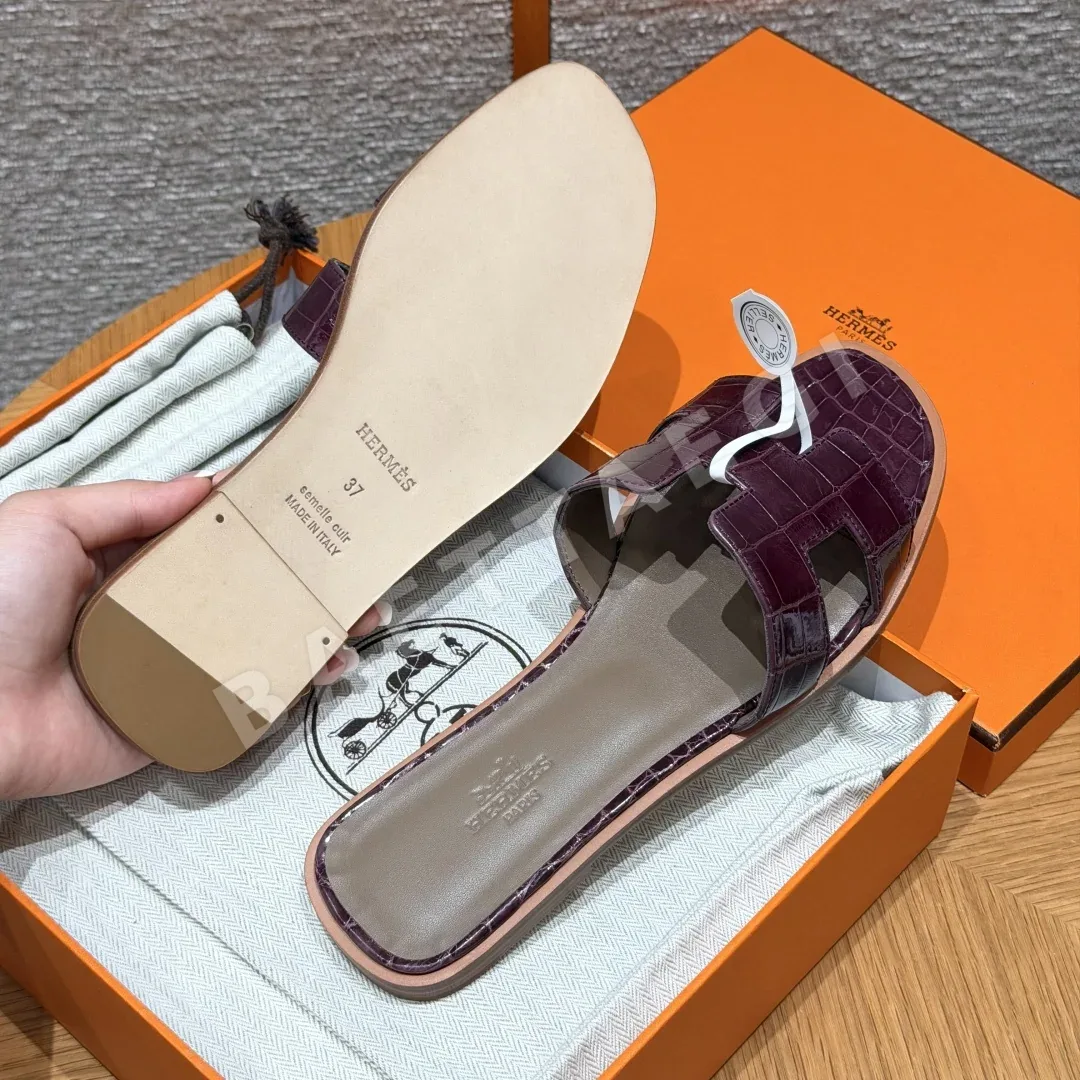 에르메스 오란 샌들 악어가죽 H 컷아웃 상세 이미지 6
