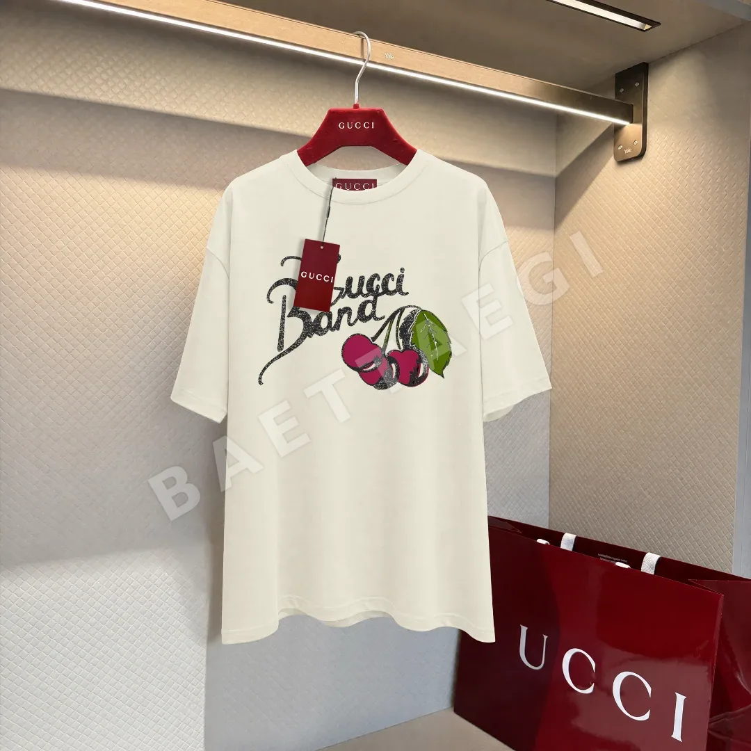 구찌 체리 그래피티 레터링 여성 반팔 티셔츠 88191