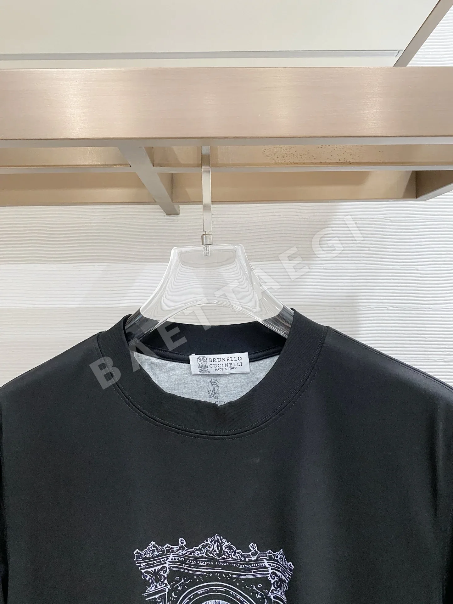 브루넬로쿠치넬리 머서라이즈드 코튼 긴팔 티셔츠 상세 이미지 2