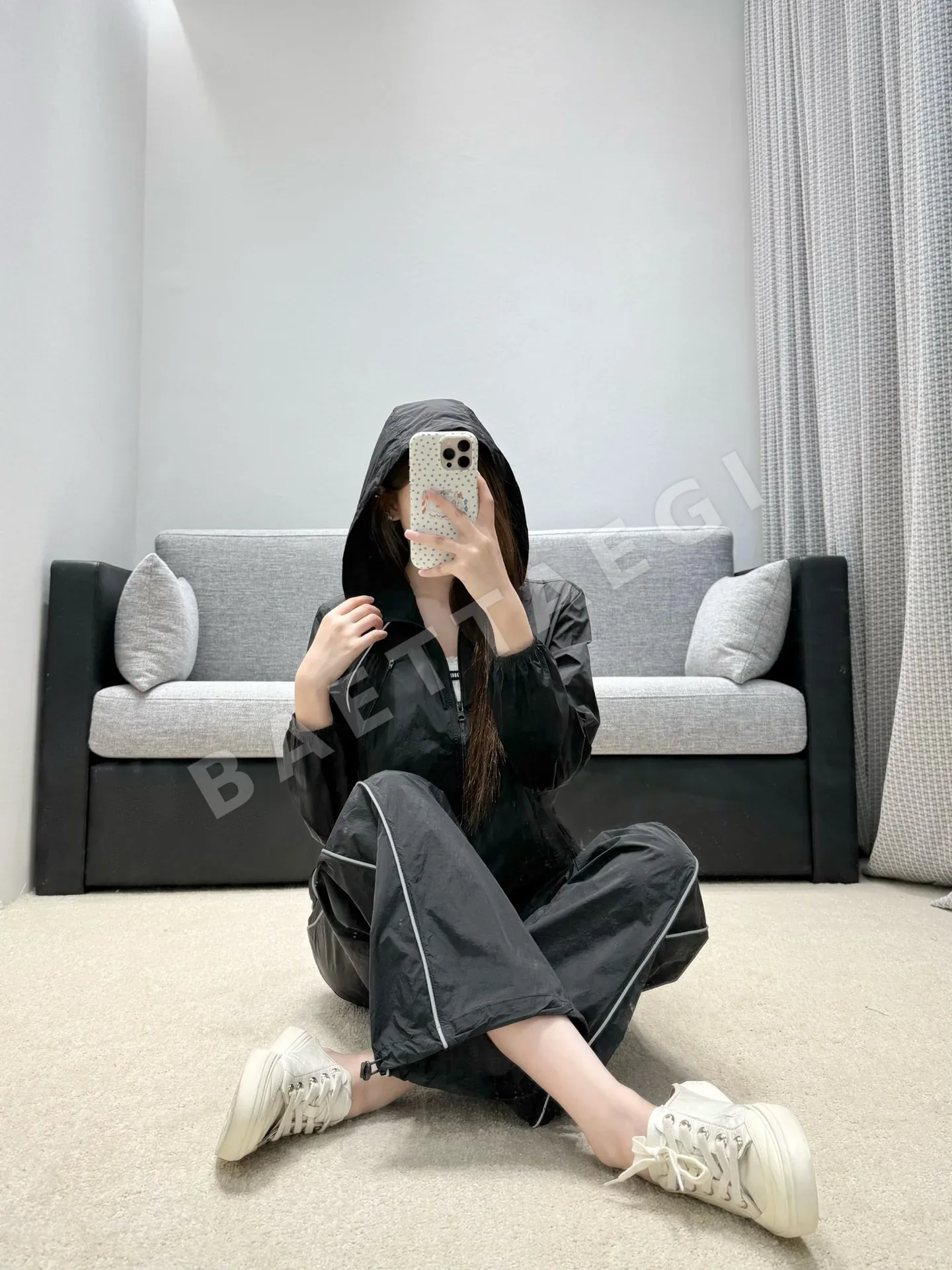 샤넬 크롭 후드 재킷 와이드 팬츠 세트 상세 이미지 9