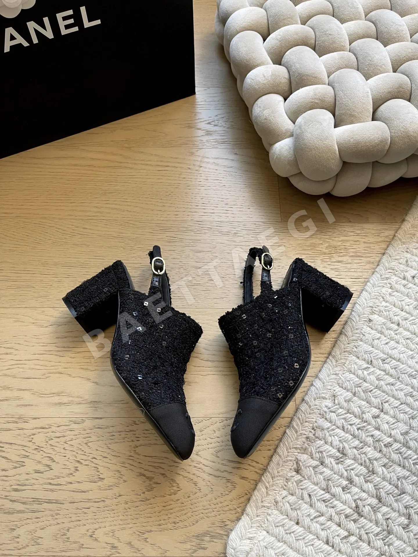 샤넬 25C 가죽 하이힐 샌들 상세 이미지 5