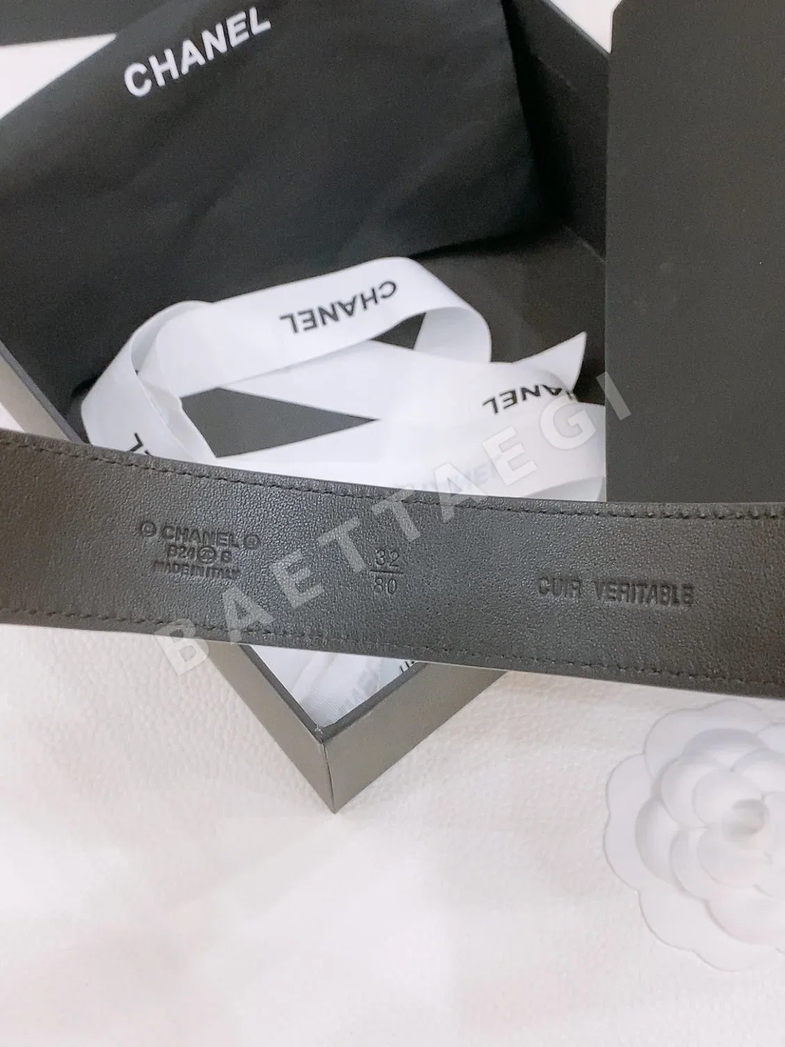 샤넬 더블 C 로고 가죽 벨트 상세 이미지 6