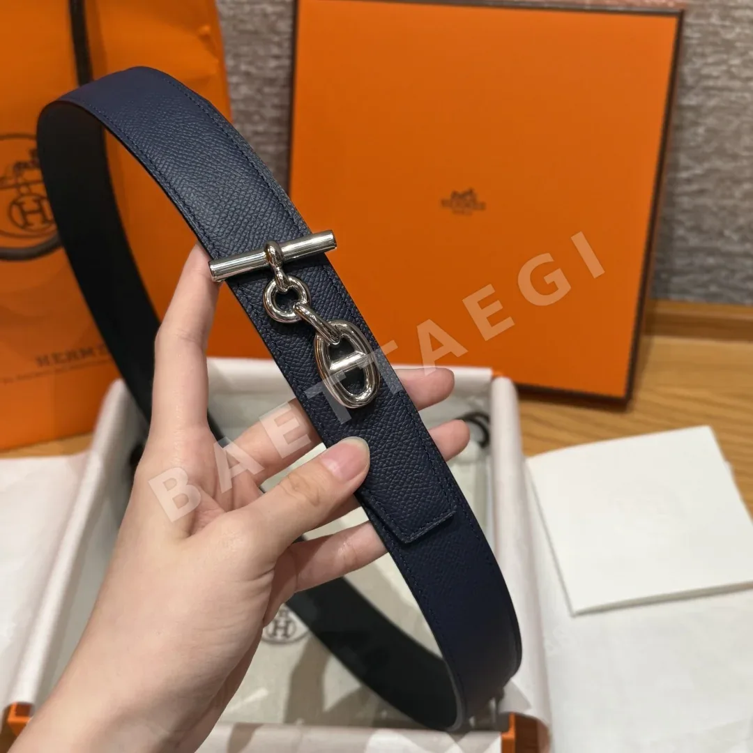 에르메스 요트 버클 양면 가죽 벨트 상세 이미지 4