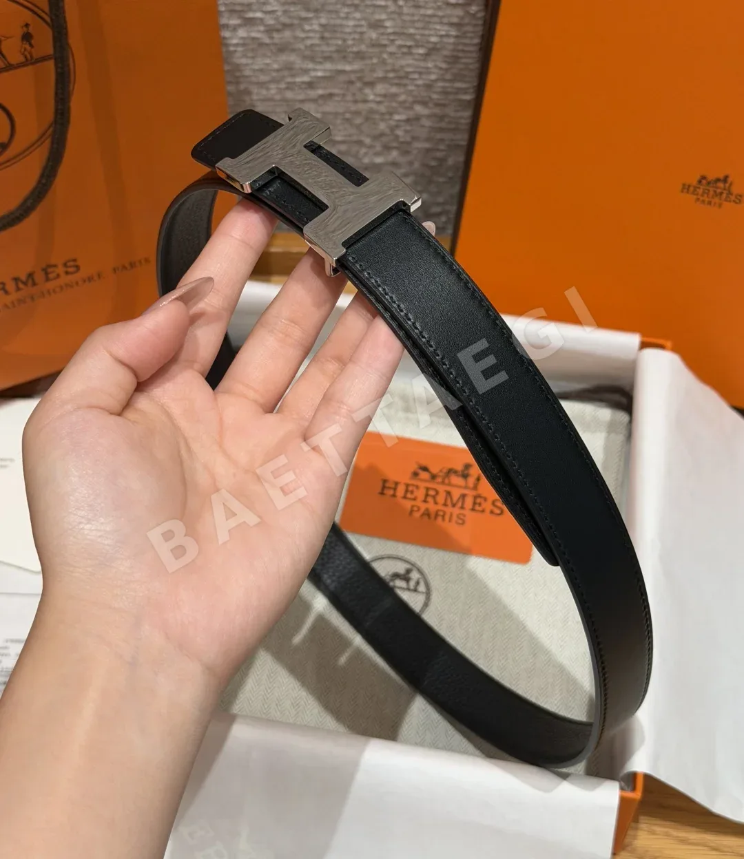 에르메스 미니 콘스탄스 H버클 양면 가죽 벨트 상세 이미지 5