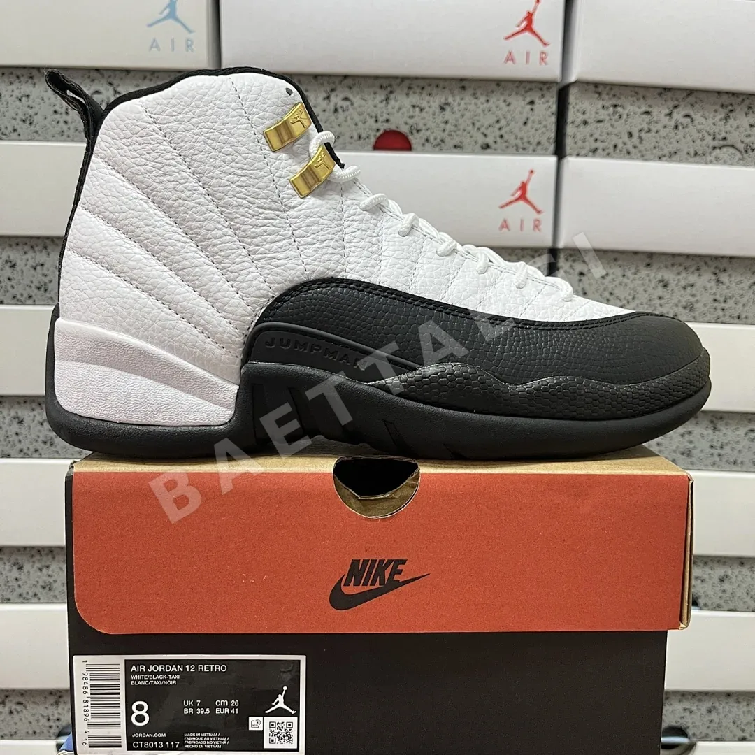 나이키 [GX] 조던 12 레트로 블랙 화이트 골드 CT8013-117 201349 Nike Jordan 12 Retro Taxi