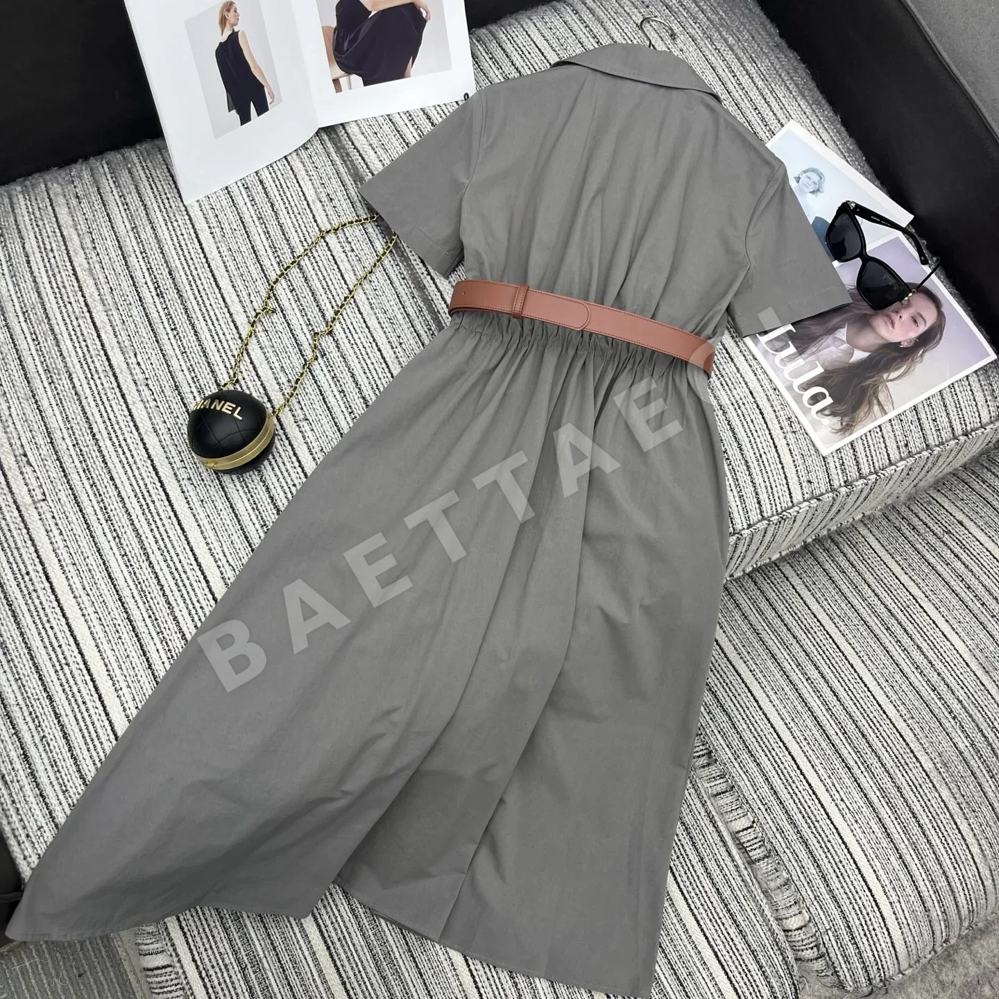 미우미우 카라 롱 플레어 셔츠 원피스 상세 이미지 8