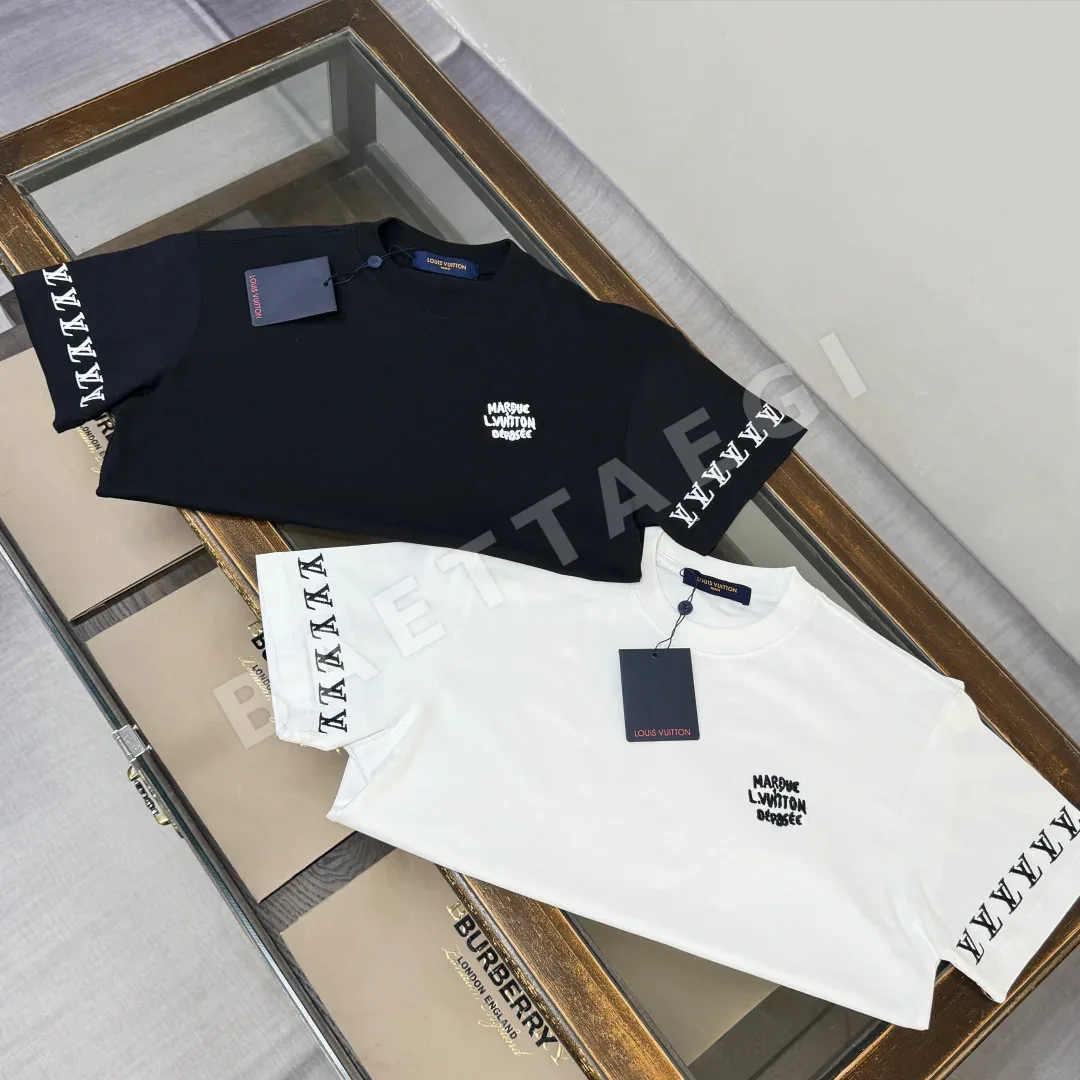 루이비통 크루넥 자수 반팔 티셔츠 상세 이미지 3