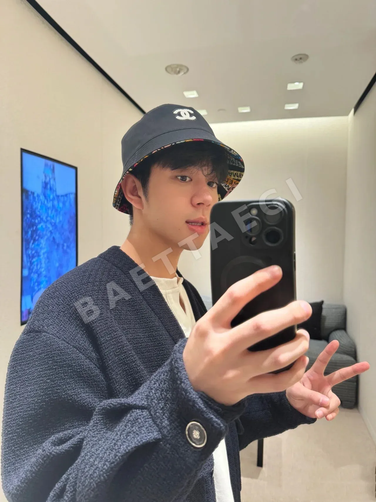 샤넬 더블 C 자수 버킷 햇 모자 상세 이미지 1