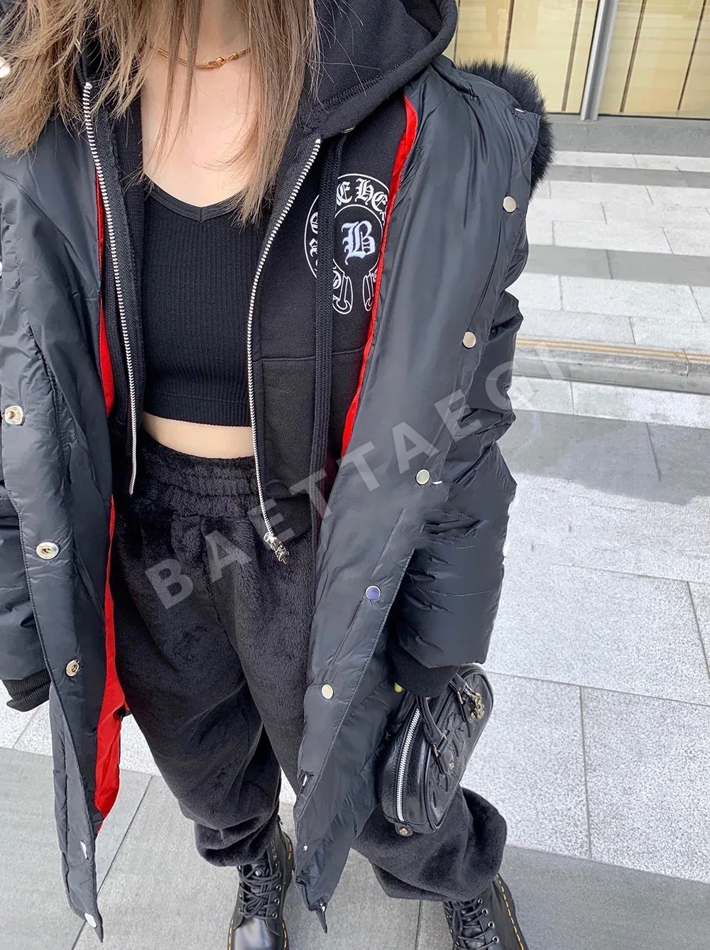 크롬하츠 폭스퍼 카라 남성 롱 패딩 상세 이미지 3