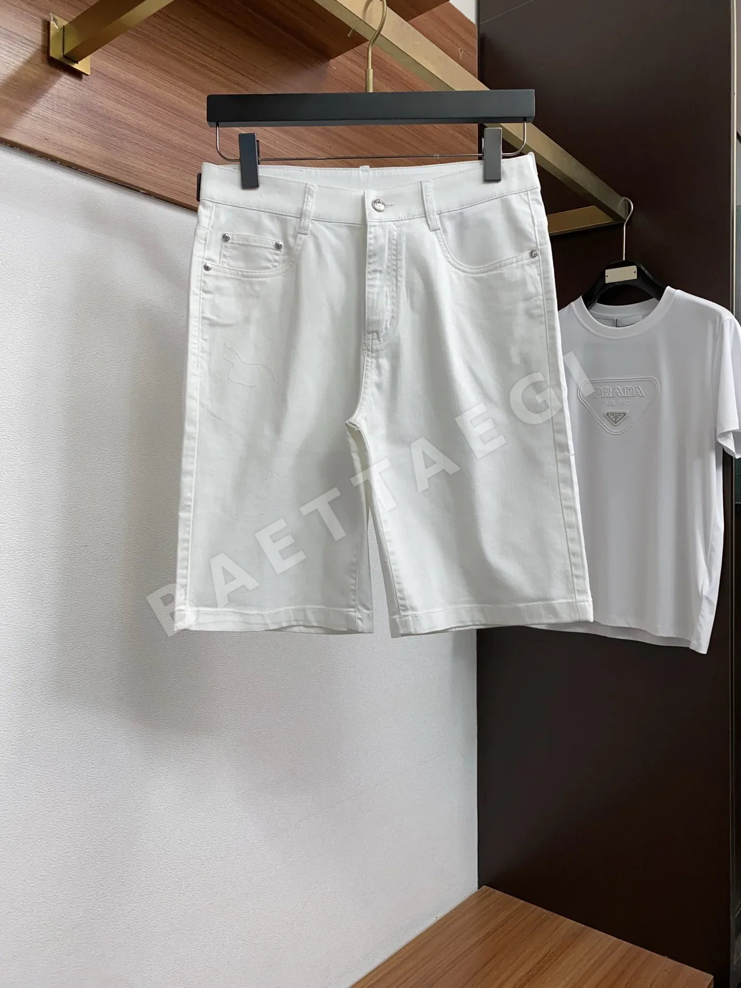 프라다 뉴 데님 슬림핏 남성 반바지 103560