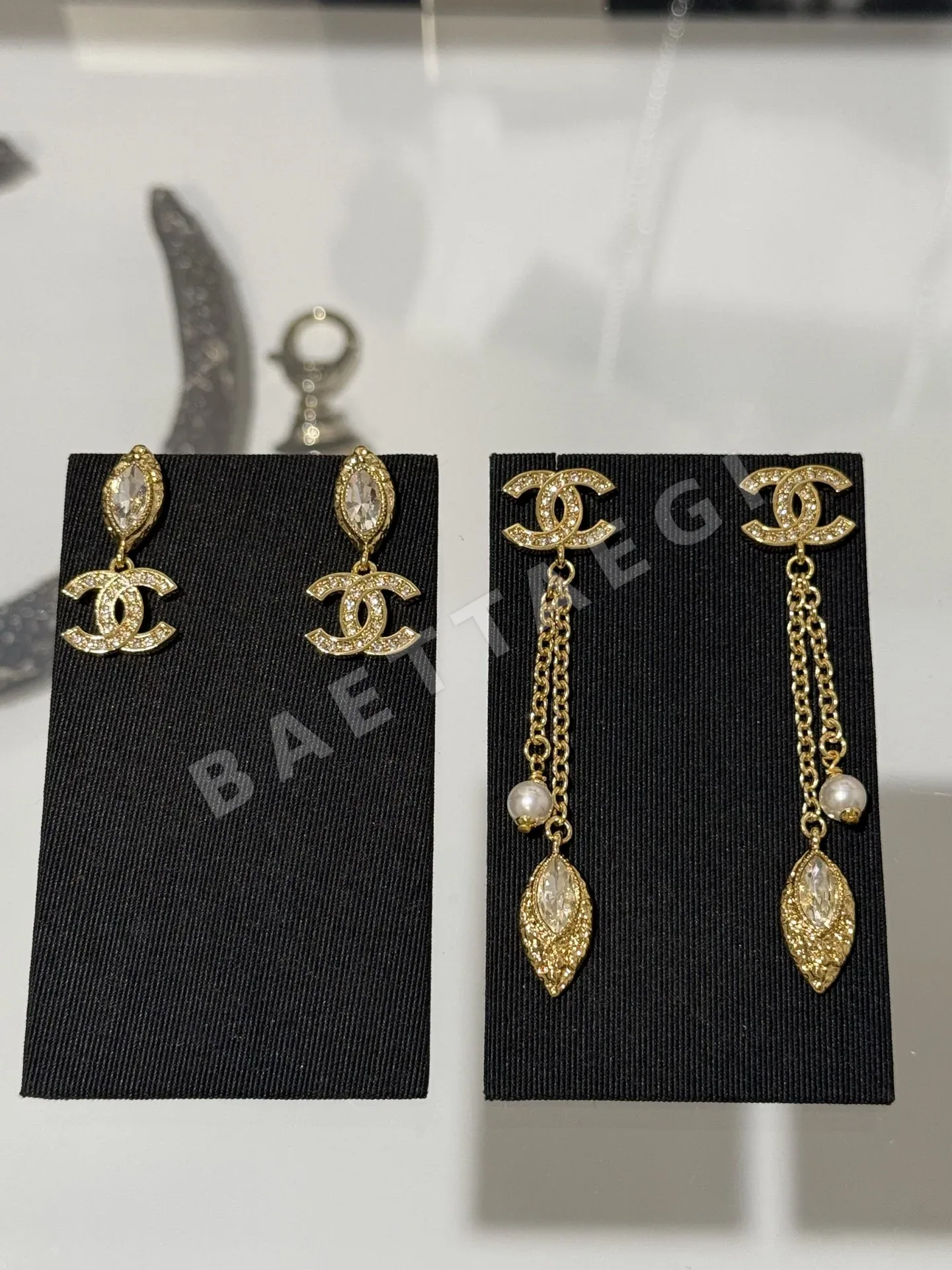 샤넬 골드 러버 마키즈 다이아몬드 태슬 목걸이 상세 이미지 2