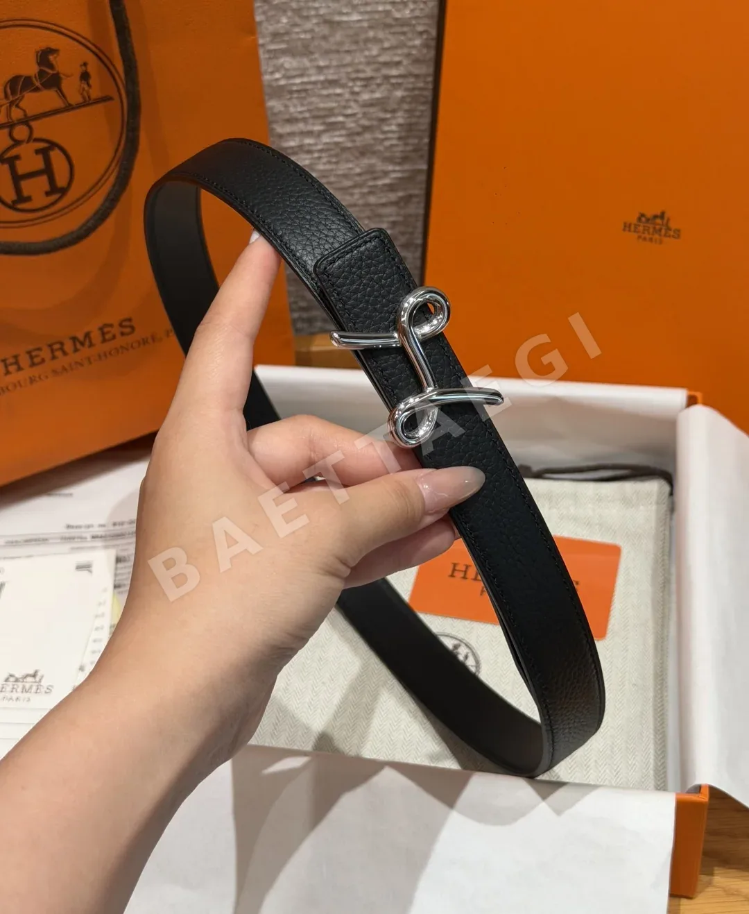 에르메스 H 크로와지에르 양면 가죽 벨트 상세 이미지 3