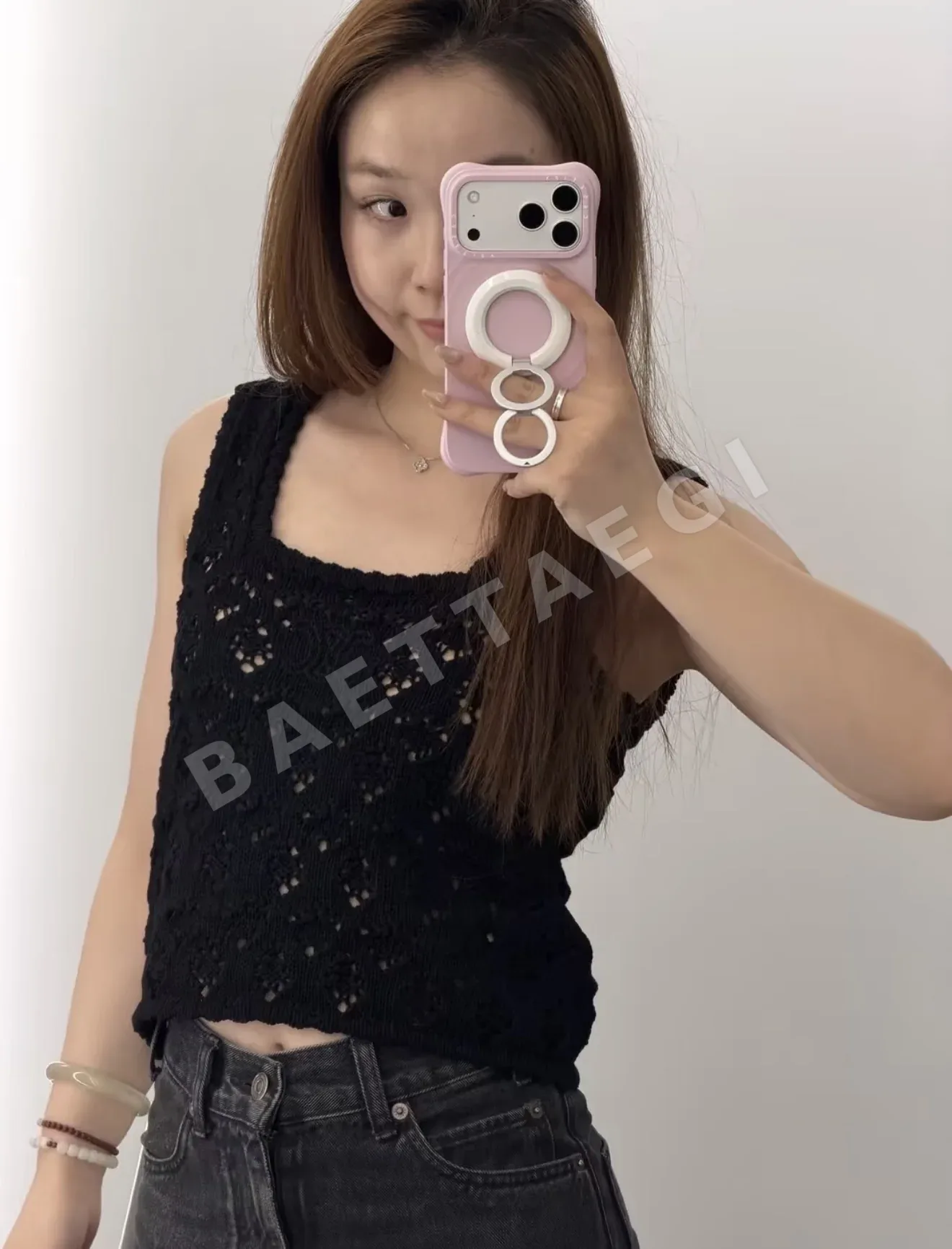 셀린느 크로셰 오픈워크 민소매 베스트 상세 이미지 7