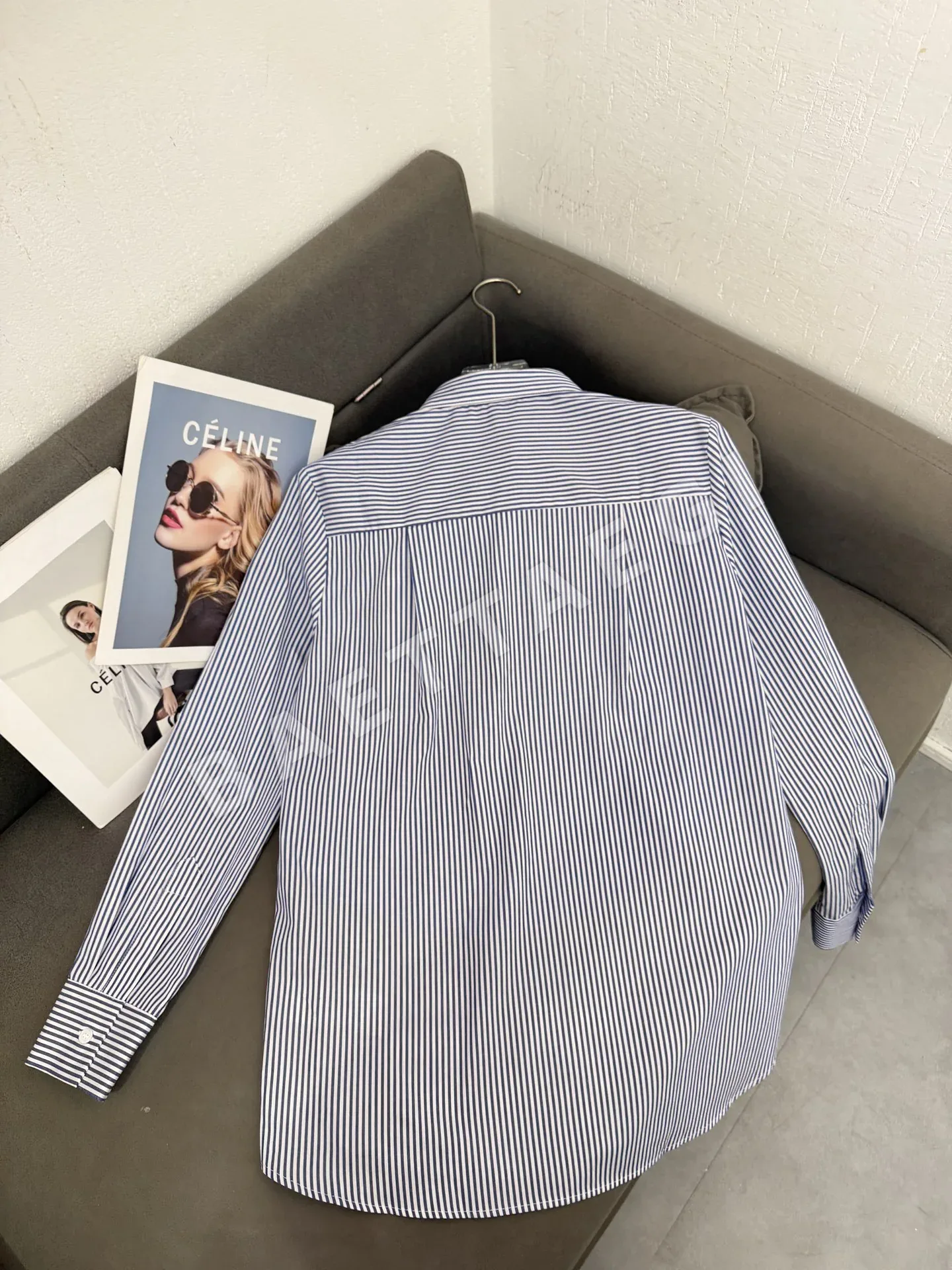 셀린느 자수 면 카라 긴소매 셔츠 상세 이미지 6